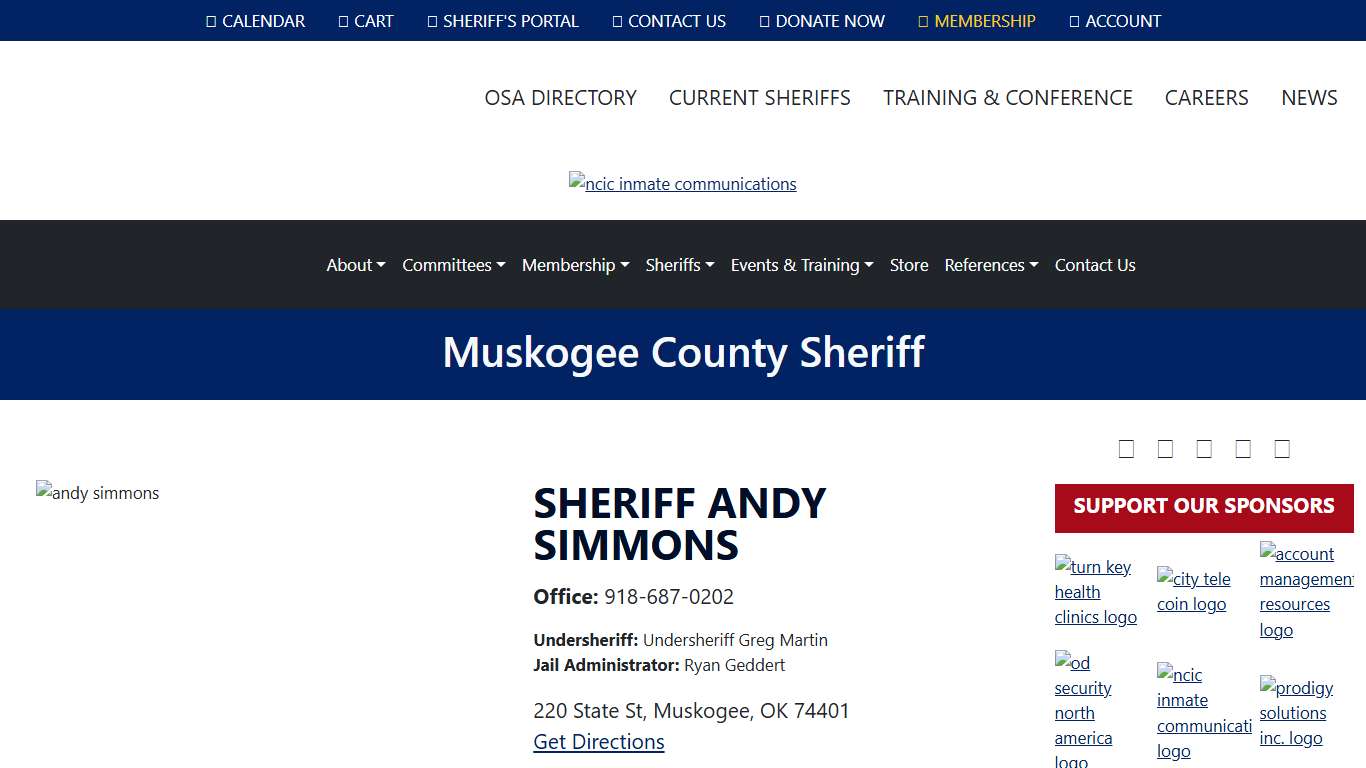 Muskogee Sheriff Andy Simmons - Oklahoma Sheriff's Association